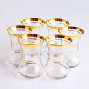 PASABAHCE TEA GLASSES GOLD TRIM